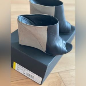 Vince size 6 1/2 black and gray/tan wedges! Worn/as shown but very comfortable!